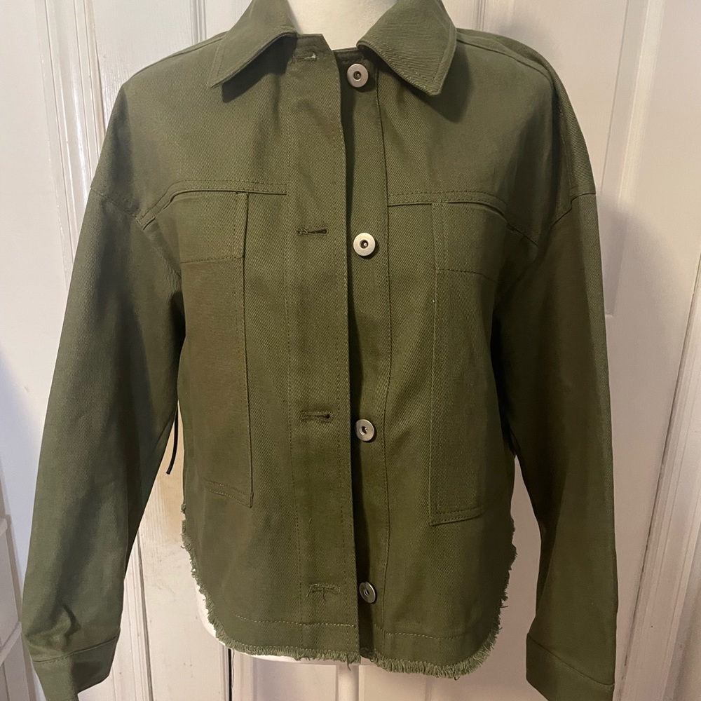 Zara Women Green Jacket -New -Size Extra Small